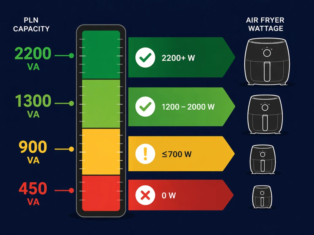 panduan daya listrik PLN 900VA untuk memilih air fryer yang aman tidak jeglek