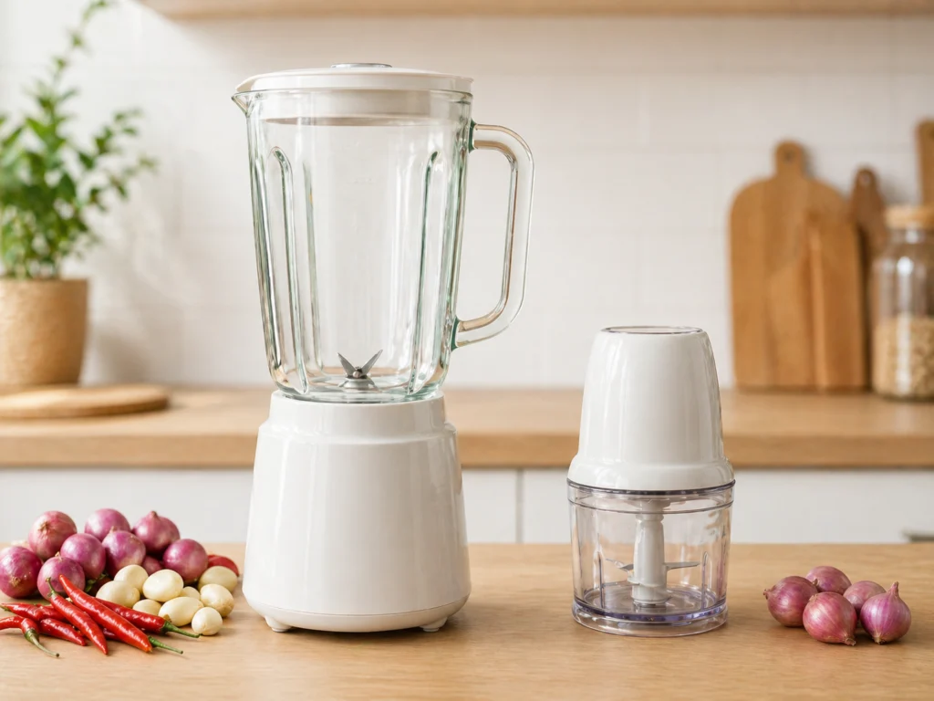 perbedaan blender bumbu kapasitas besar dan food chopper mini untuk dapur Indonesia