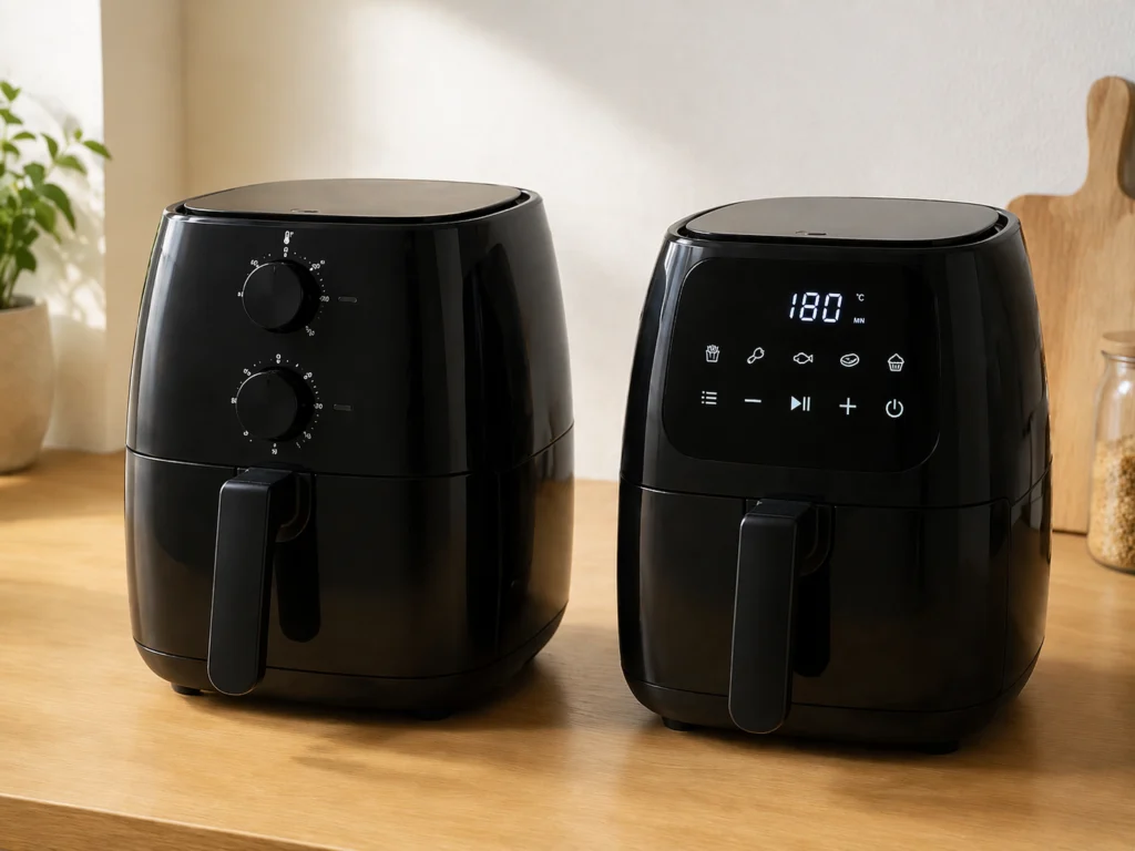 perbedaan air fryer kontrol knob analog dan layar sentuh digital untuk dapur rumahan